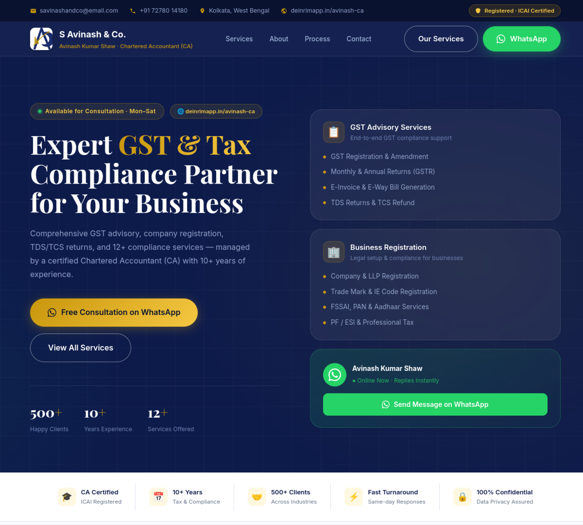 Screenshot of S Avinash & Co.