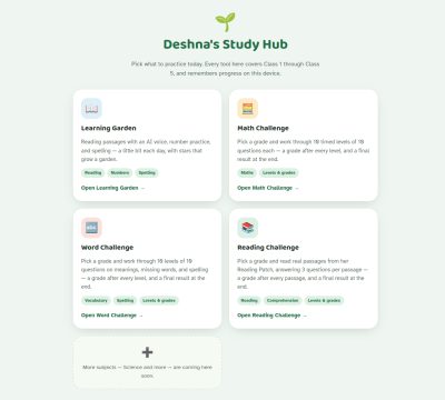 Screenshot of Deshna's Study Hub
