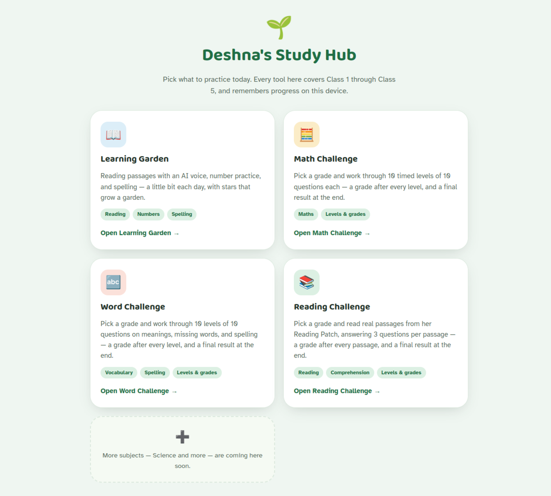 Screenshot of Deshna's Study Hub
