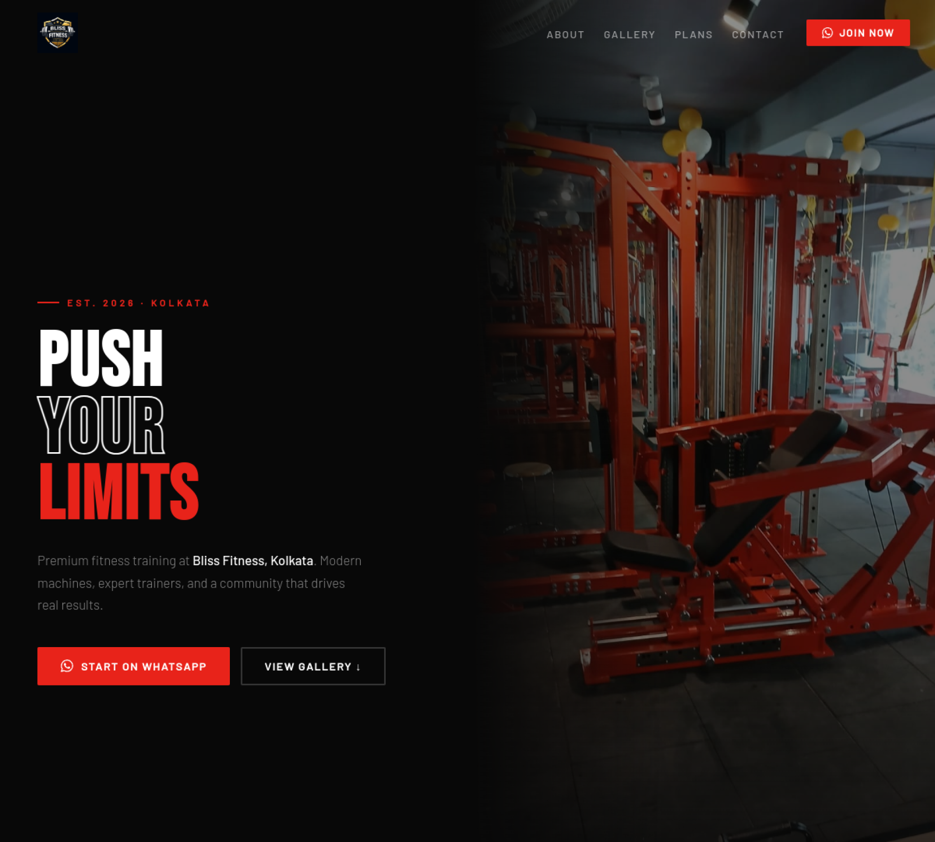 Screenshot of Bliss Fitness