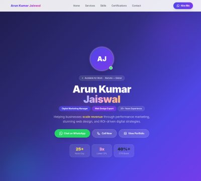 Screenshot of Arun Kumar Jaiswal