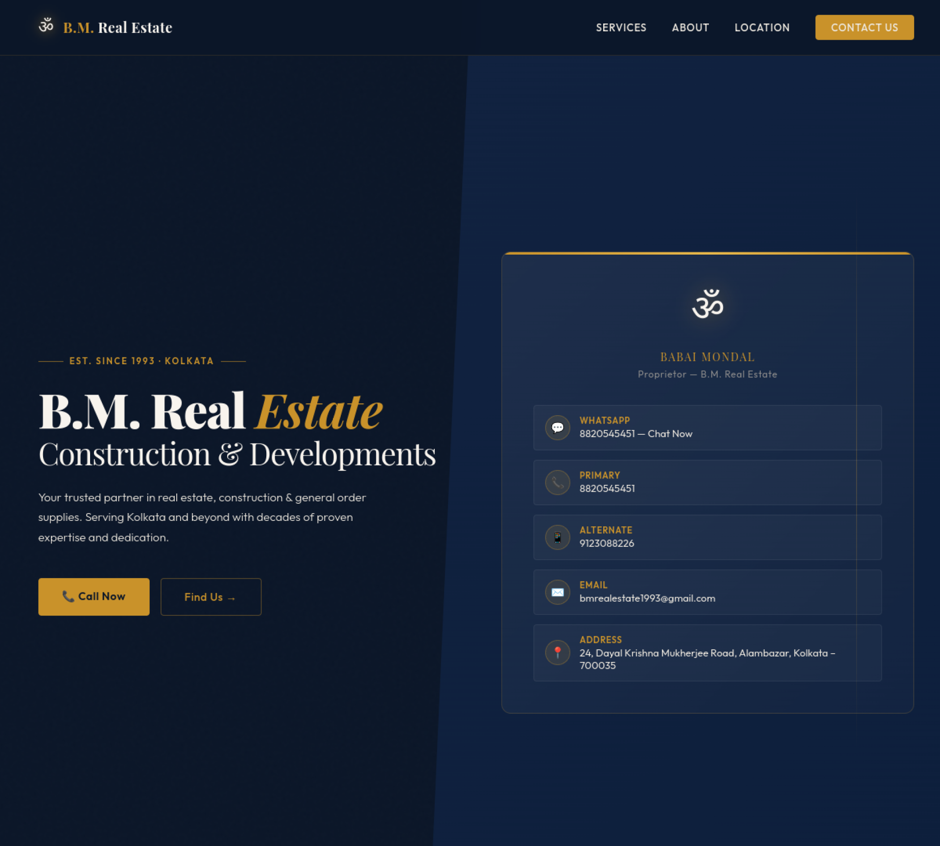 Screenshot of B.M. Real Estate