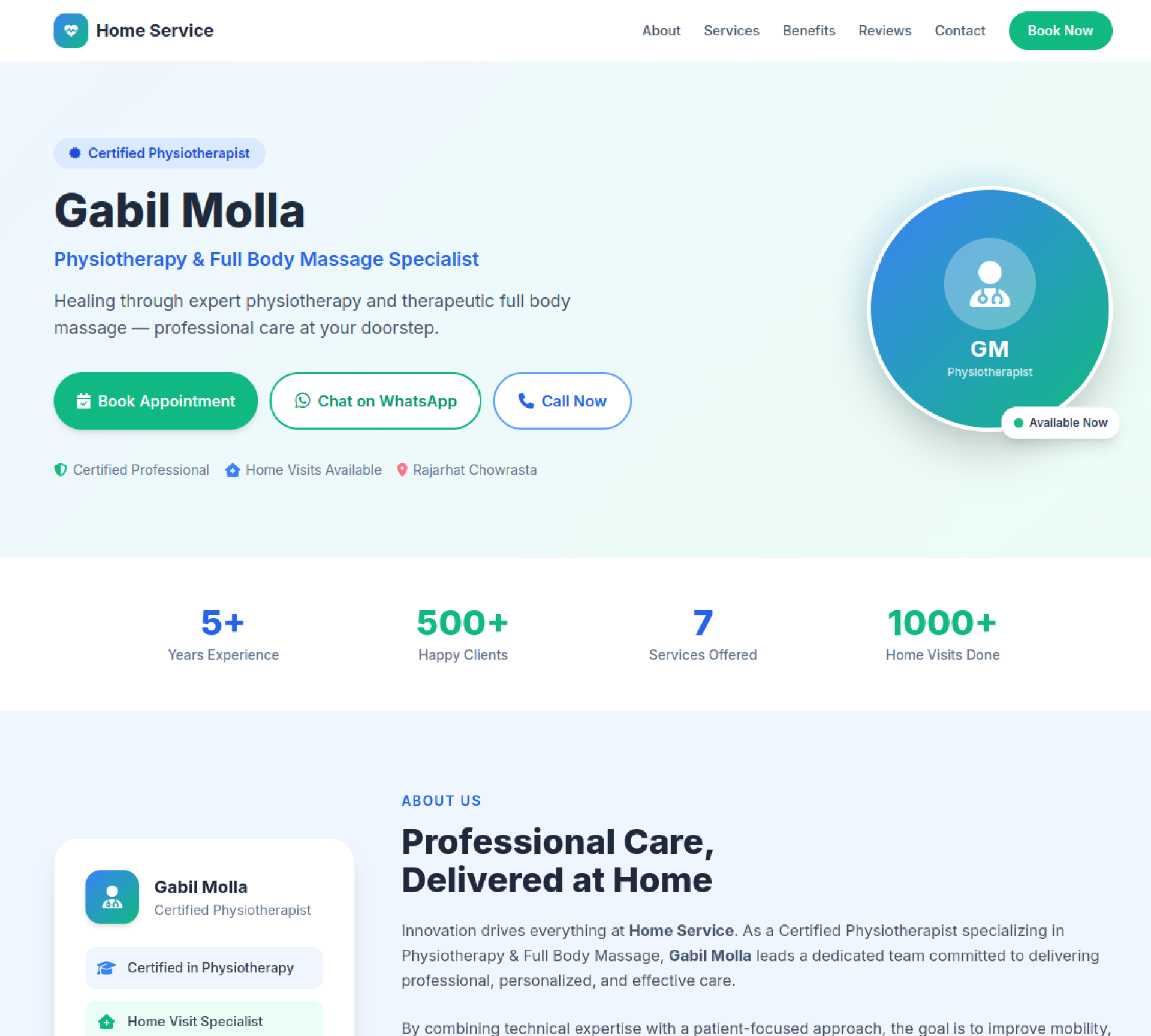 Screenshot of Home Service