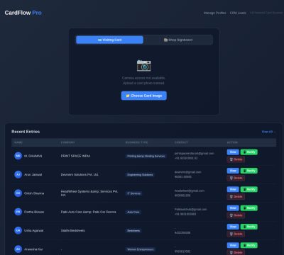 Screenshot of CardFlow Pro