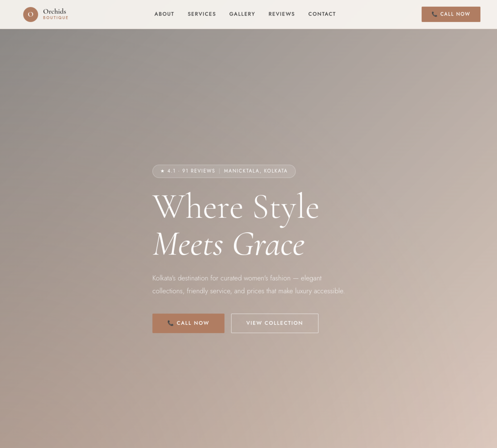 Screenshot of Orchids Boutique