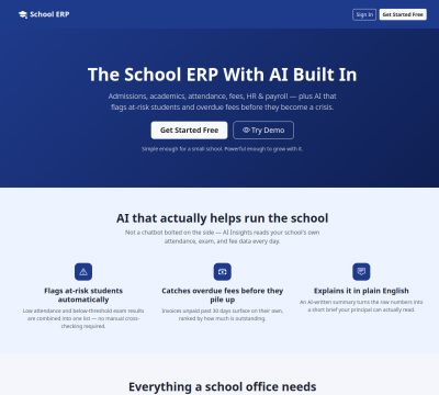 Screenshot of AI-Powered School Management Software for Indian Schools | School ERP