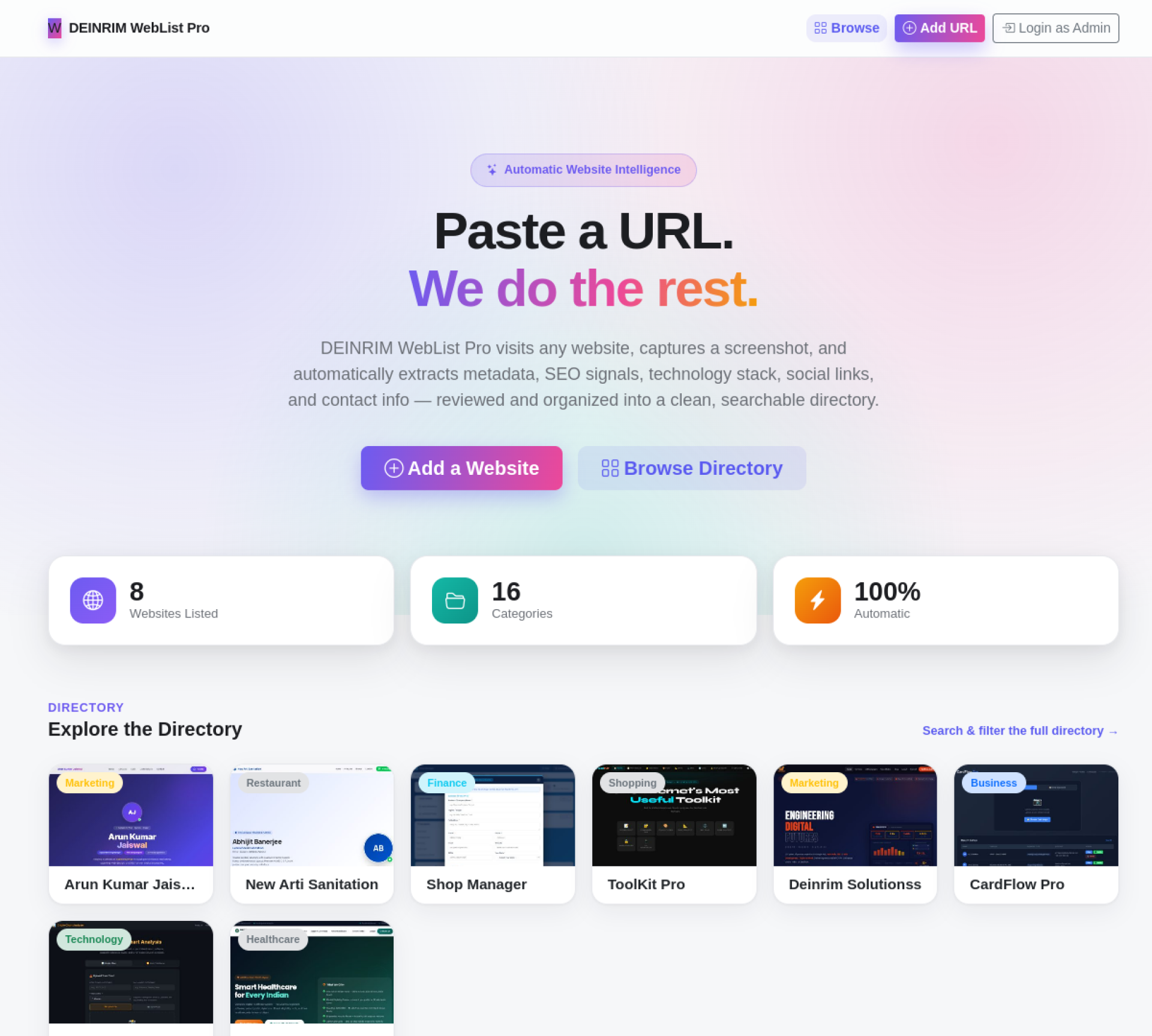 Screenshot of DEINRIM WebList Pro