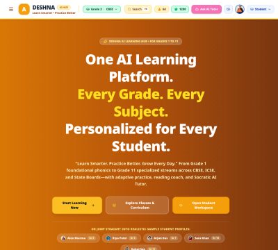 Screenshot of DESHNA AI Learning Hub