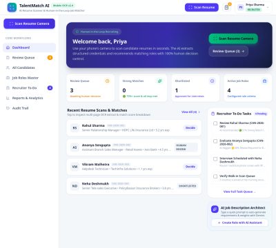 Screenshot of AI Resume Scanner & Job Matcher
