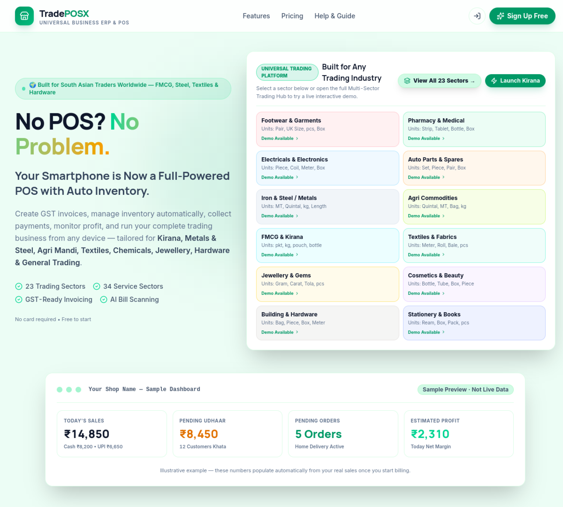 Screenshot of TradeMate